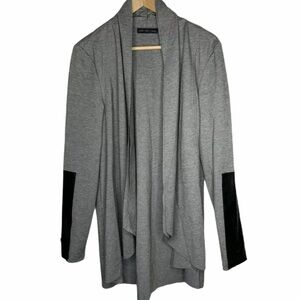 Joan Voss womens cardigan faux leather medium